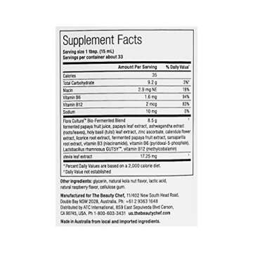 THE BEAUTY CHEF Adaptogen Inner Beauty Boost – Stress Relief & Energy Support with Bio-Fermented Adaptogens & Probiotics – 500ml