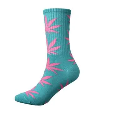Stylish Marijuana Leaf Athletic Crew Socks for All Activities