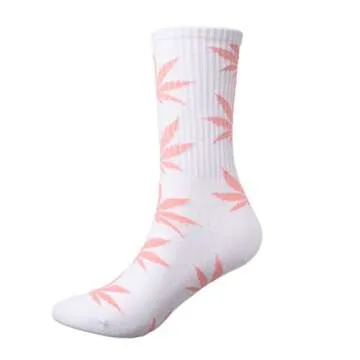 Stylish Marijuana Leaf Athletic Crew Socks for All Activities