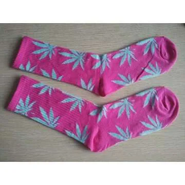 Stylish Marijuana Leaf Athletic Crew Socks for All Activities