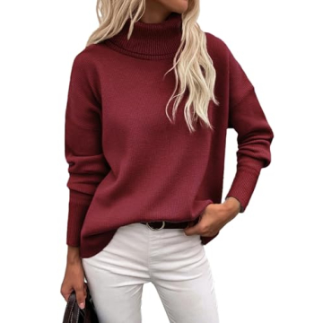 Zeagoo Women's Chunky Knit Turtleneck Sweater - 2024 Winter Fashion