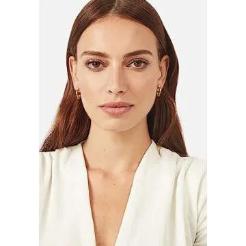 14K Gold Minimalist Huggie Hoop Earrings for Women