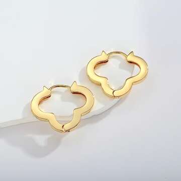 14K Gold Minimalist Huggie Hoop Earrings for Women