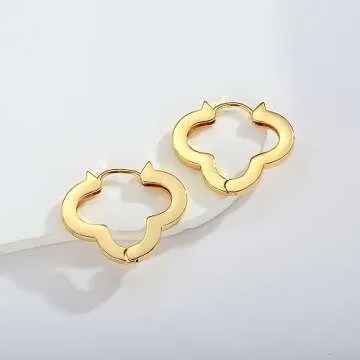 14K Gold Minimalist Huggie Hoop Earrings for Women