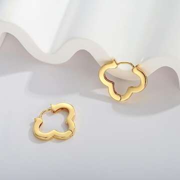 14K Gold Minimalist Huggie Hoop Earrings for Women