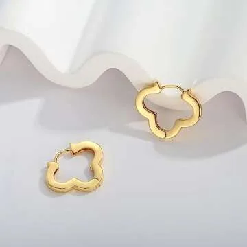 14K Gold Minimalist Huggie Hoop Earrings for Women
