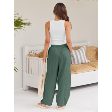 LILLUSORY Flowy Linen Pants - Stylish & Comfy Wear