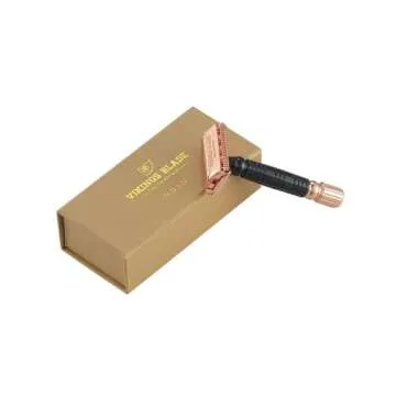 VIKINGS BLADE Double Edge Safety Razor for Men + 5 Swedish Steel Blades + Luxury Case. Smooth, Reusable, Eco-Friendly (Chieftain “Odin”)