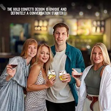 Wine Glass - Stemless Wine Glass Set of 4 - Wine Glass Tumbler - 16oz Red Wine Glass - Stemless Wine Glass With Gold Dot Design Goldosa Collection by Trinkware