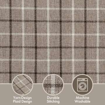 Madison Park Anaheim Cabin Plaid Curtain Window, Thermal Insulated Fleece Lining, Living Room Decor Light Blocking Drape for Bedroom, 1-Single Panel Pack, 50" x 84", Rod Pocket, Brown