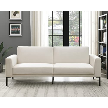 Merax Modern Velvet Upholstered Futon Sofa Convertible Sleeper Couch Bed 82.3" W, Small Splitback Lo...