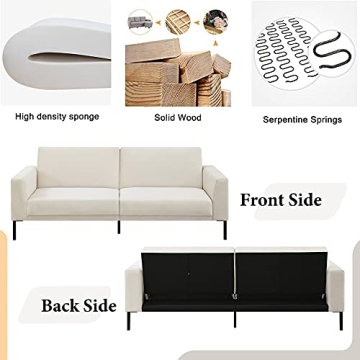 Merax Velvet Convertible Sleeper Sofa for Small Spaces