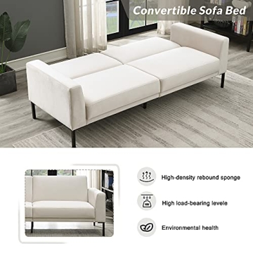 Merax Velvet Convertible Sleeper Sofa for Small Spaces