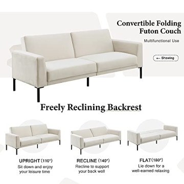 Merax Velvet Convertible Sleeper Sofa for Small Spaces