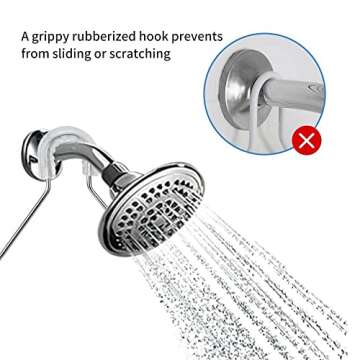 Rustproof Shower Caddy with Hooks & Towel Rack