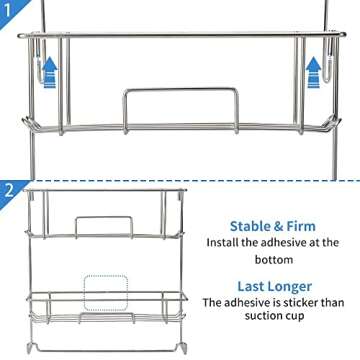 Rustproof Shower Caddy with Hooks & Towel Rack