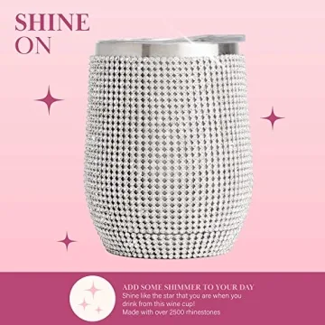 Paris Hilton Rhinestone Wine Tumbler - 12oz Insulated Drinkware