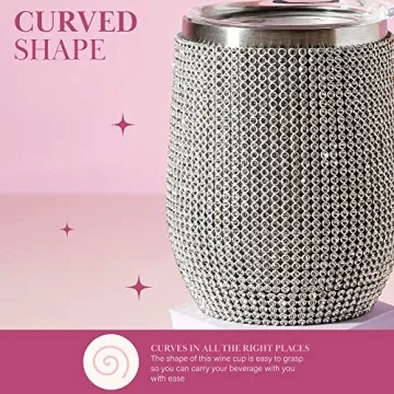 Paris Hilton Rhinestone Wine Tumbler - 12oz Insulated Drinkware