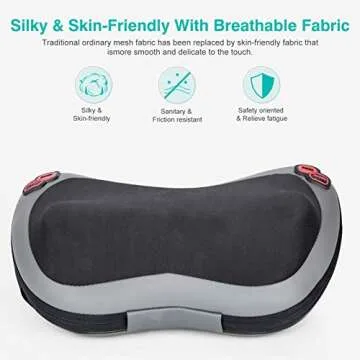 1byone Massage Pillow, Shiatsu and Deep Tissue Kneading Back Massager with Heat for Shoulder, Lower ...