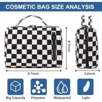 Bluboon Makeup Bag Zipper Pouch Travel Portable Cosmetic Bag Organizer for Women and Girls(Corduroy ...