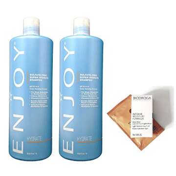 ENJOY Super Hydrate Shampoo & Conditioner DUO 33.8oz each (2 FREE Hair & Skin Care Samples) Sulfate ...