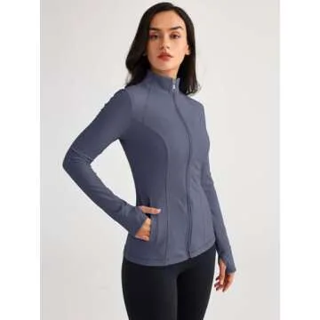 Trendy Queen Women’s Lightweight Zip Up Jacket for Workouts