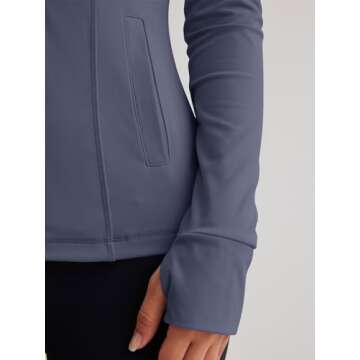 Trendy Queen Women’s Lightweight Zip Up Jacket for Workouts