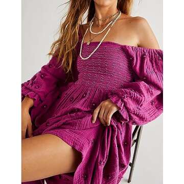 Floral Embroidered Maxi Dress for Women - Bohemian Style