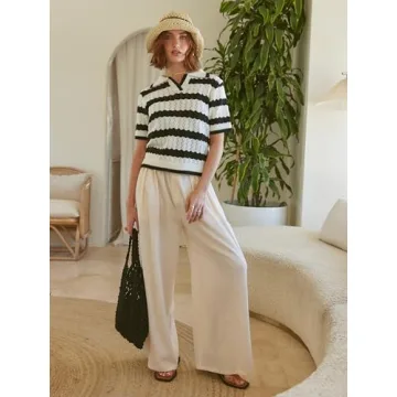 CIDER French Riviera Polo Striped Knit Top - Breathable & Stylish