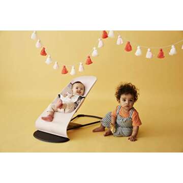 BABYBJORN Bouncer Balance Soft - Light Pink/Gray, Jersey Cotton