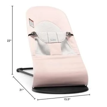 BABYBJORN Bouncer Balance Soft - Light Pink/Gray, Jersey Cotton
