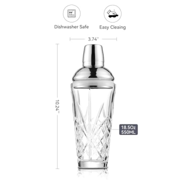 Premium Fioance Glass Cocktail Shaker for Stylish Mixology