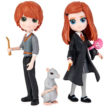 Wizarding World Harry Potter, Magical Minis Ron and Ginny Weasley Friendship Set with 2 Creatures, K...