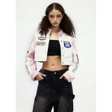 Aelfric Eden Cropped Leather Jacket for Women's Fashion