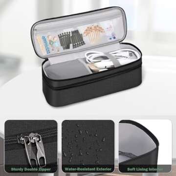 SITHON Double-Layer Travel Carrying Case for Revlon One-Step Hair Dryer/Volumizer/Styler, Water Resistant Storage Bag for Revlon, Hot Tools, TDYJWELL, Bongtai Hair Dryer Brush (Bag Only)