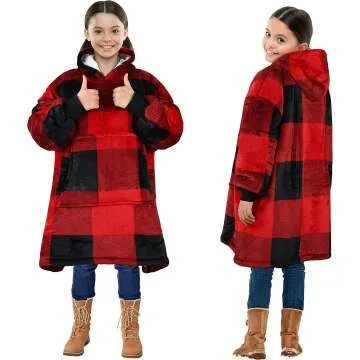 Cozy Oversized Sherpa Hoodie Blanket for Teens