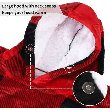 Cozy Oversized Sherpa Hoodie Blanket for Teens