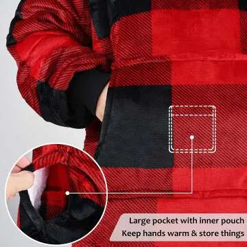 Cozy Oversized Sherpa Hoodie Blanket for Teens