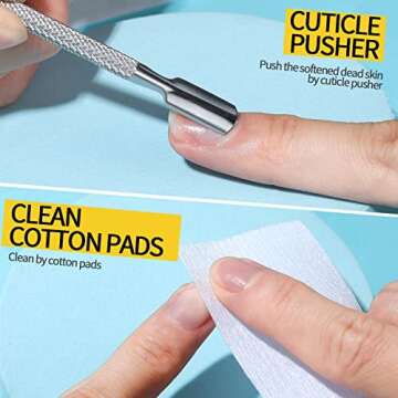 Teenitor Cuticle Remover Tools Set with Cuticle Trimmer,Cuticle Pusher, Cuticle Softener and Remover, Cuticle Oil, Nail File Buffer, Cuticle Nipper,Nail Care Milk and Honey