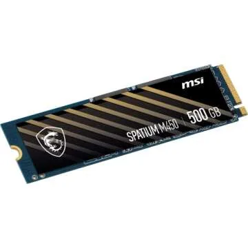MSI SPATIUM M450 PCIe 4.0 NVMe M.2 500GB Internal Gaming SSD up to 3600MB/s 3D NAND Up to 600 TBW