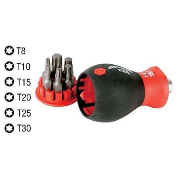 Wiha 38045 Stubby Screwdriver – Compact Tool with Torx Bits