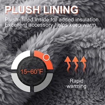 Women's Winter Gloves Warm Lining - Cozy Wool Knit Thick Gloves Mittens in 11 color (beige)