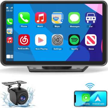 Eleacc Portable Wireless Carplay Car Stereo, 7" HD Touchscreen for Car with Apple CarPlay & Android ...