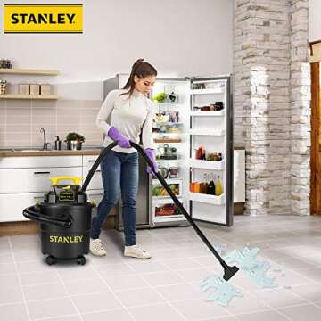 Stanley SL18115P Wet/Dry Vacuum, 5 Gallon, 4 Horsepower, 4.0 HP AC, Black