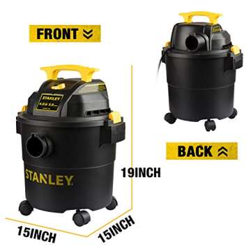 Stanley SL18115P Wet/Dry Vacuum, 5 Gallon, 4 Horsepower, 4.0 HP AC, Black
