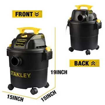Stanley SL18115P Wet/Dry Vacuum, 5 Gallon, 4 Horsepower, 4.0 HP AC, Black