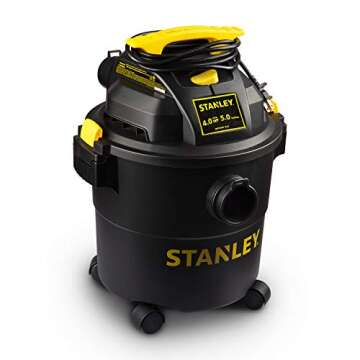 Stanley SL18115P Wet/Dry Vacuum, 5 Gallon, 4 Horsepower, 4.0 HP AC, Black