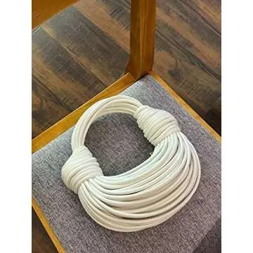 Tngan Women Woven Handbag PVC Leather Satchel Creative Noodles Style Fashion Crossbody Bag, White