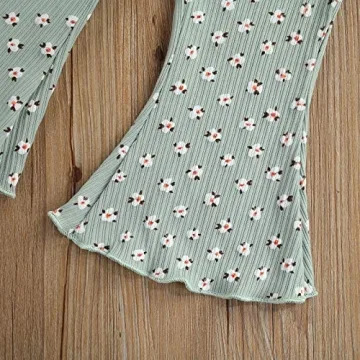 Toddler Baby Girl Flare Outfit Crop Top & Pants Set