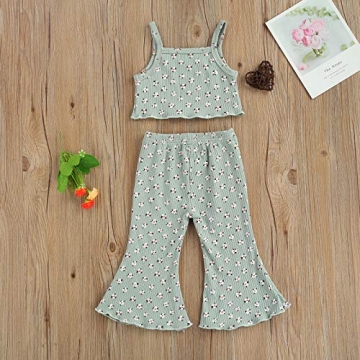 Toddler Baby Girl Flare Outfit Crop Top & Pants Set